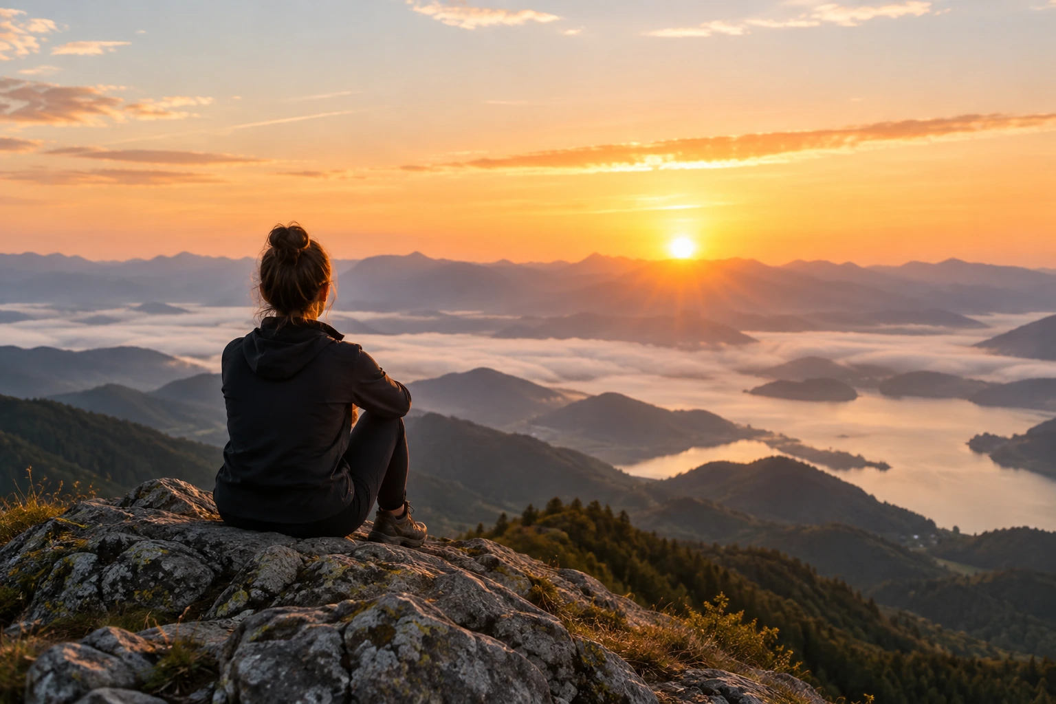 persona contemplando el amanecer como símbolo de despertar espiritual
