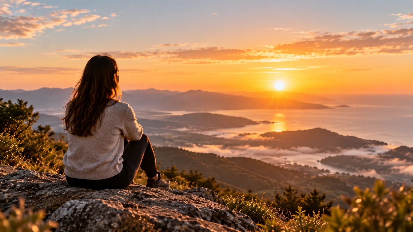 persona contemplando el horizonte como símbolo de espiritualidad y conexión interior