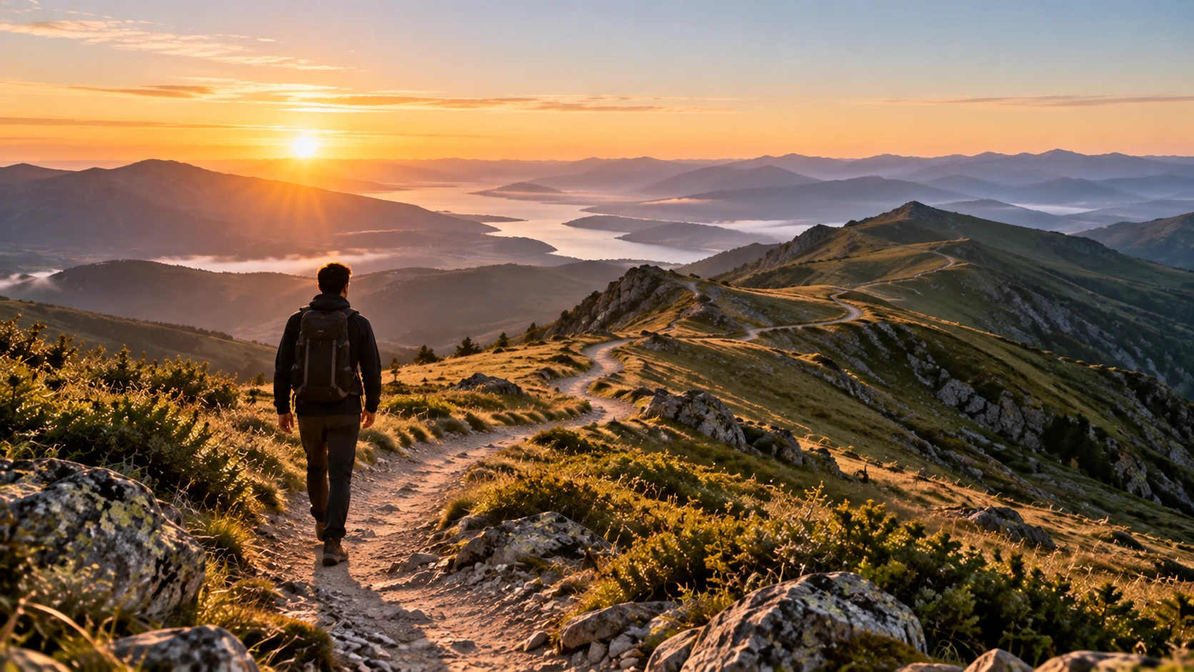 etapas del despertar espiritual representadas como un camino de transformación
